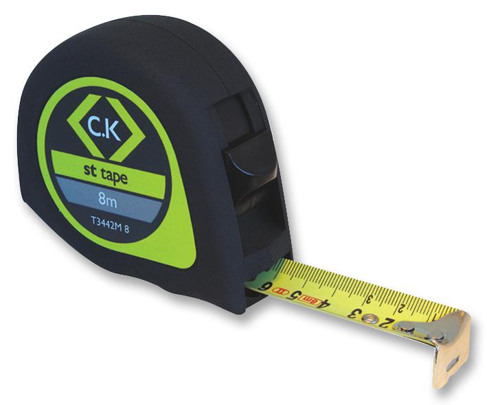 T3442M 8 TAPE MEASURE, SOFTECH, 8M, METRIC CK TOOLS
