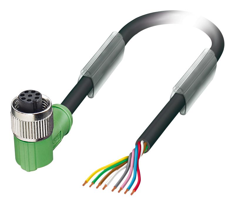 1522558 SENSOR CORD, 8P, M12 PLUG-FREE END, 3M PHOENIX CONTACT