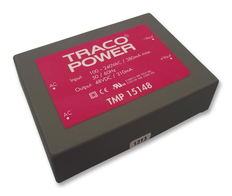 TMP 15148 CONVERTER, AC/DC, 48V, 0.3A/15W, MODULE TRACO POWER