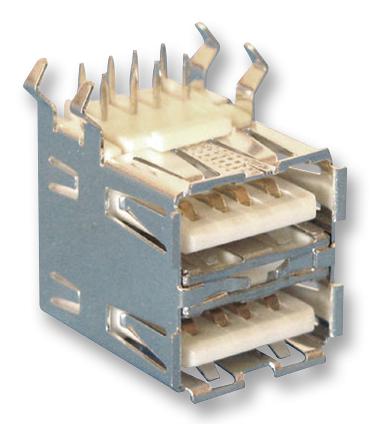 MC32594 USB STACKED, 2.0 TYPE A, 2PORT, R/A MULTICOMP PRO