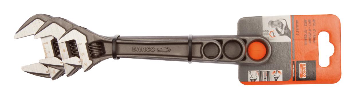 ADJUST 3 ADJUSTABLE WRENCH SET, 3-PC BAHCO