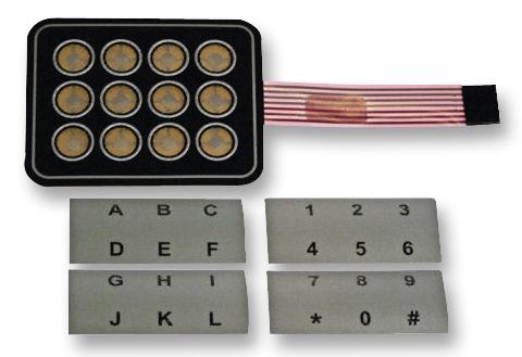 AC3560 KEYPAD, MEMBRANE, 4X3 APEM