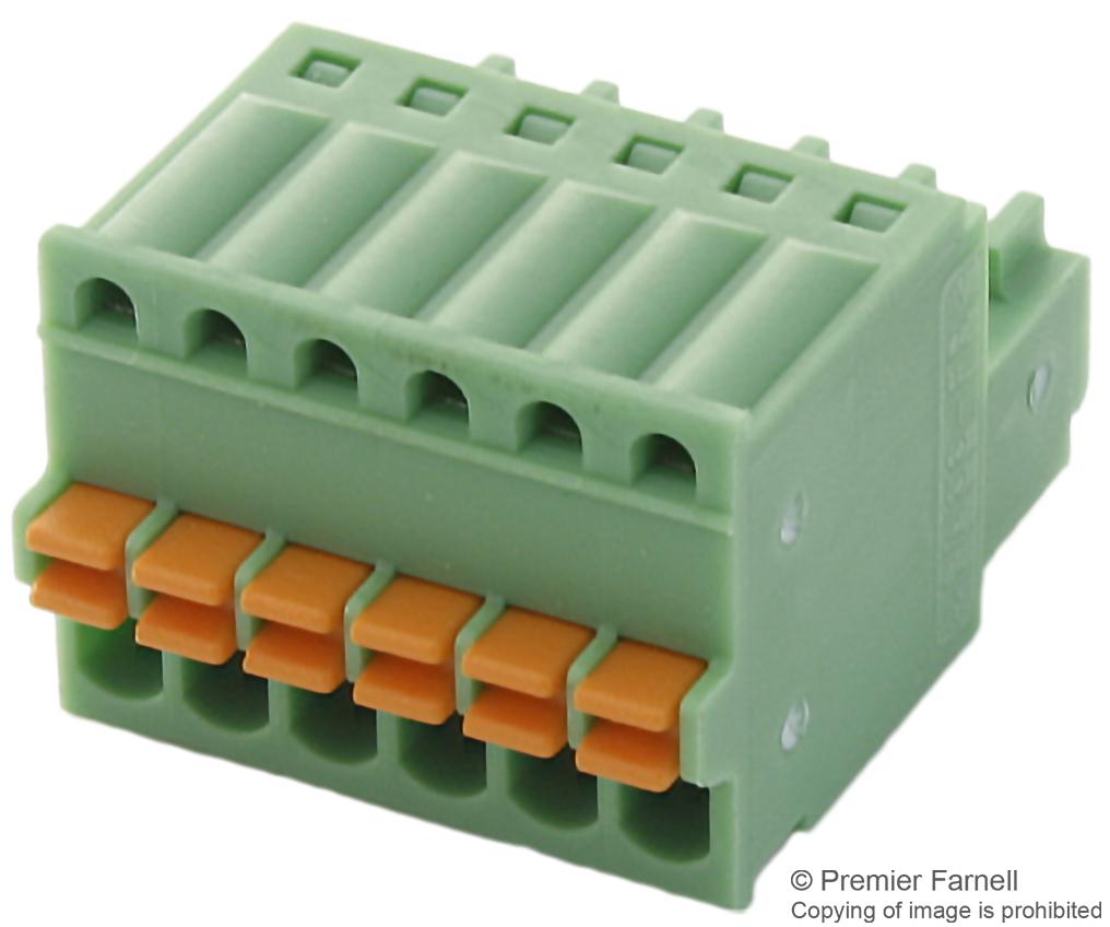 FK-MC 0,5/6-ST-2,5 TERMINAL BLOCK, PLUGGABLE, 6POS, 20AWG PHOENIX CONTACT