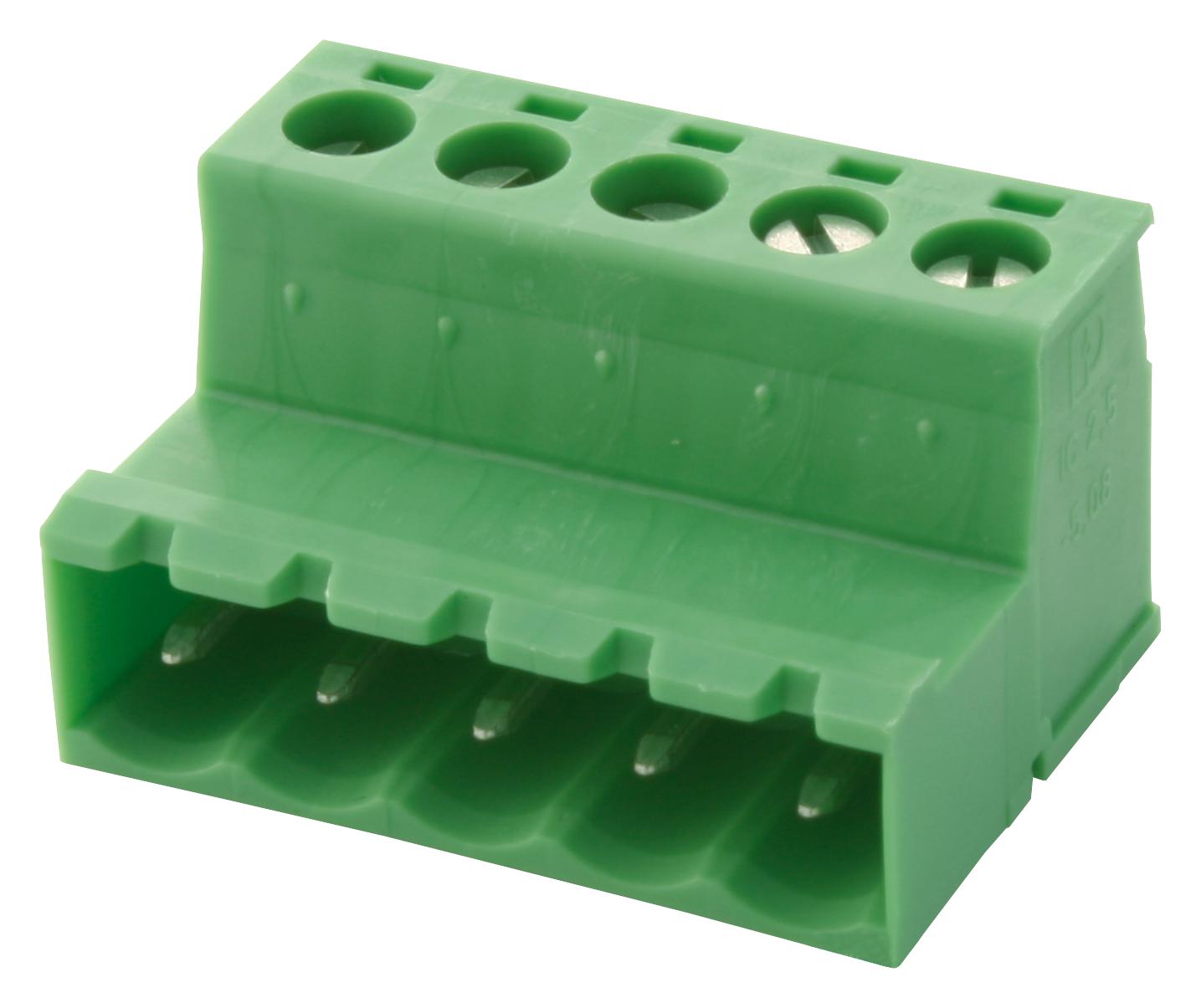 IC 2,5/ 5-ST-5,08 TERMINAL BLOCK, PLUGGABLE, 5POS, 12AWG PHOENIX CONTACT