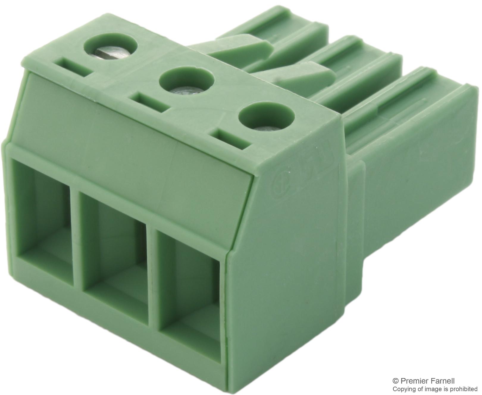 PC 4/ 3-ST-7,62 TERMINAL BLOCK, PLUGGABLE, 3POS, 10AWG PHOENIX CONTACT