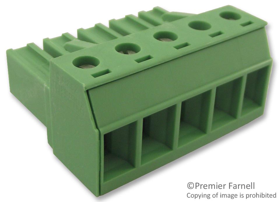 PC 4/ 5-ST-7,62 TERMINAL BLOCK, PLUGGABLE, 5POS, 10AWG PHOENIX CONTACT