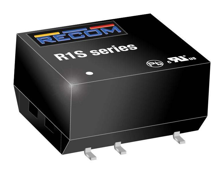 R1S-1212 DC/DC, UNREG, 1W, 1KV, 12V, 12V, SMD RECOM POWER