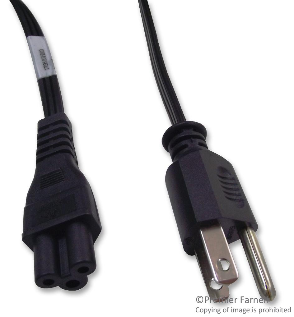 17036 POWER CORD, IEC TO USA, 1.8M, 2.5A VOLEX