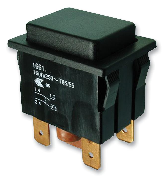 1661.0101-00 SWITCH, DPNO, 16A, BLACK MARQUARDT