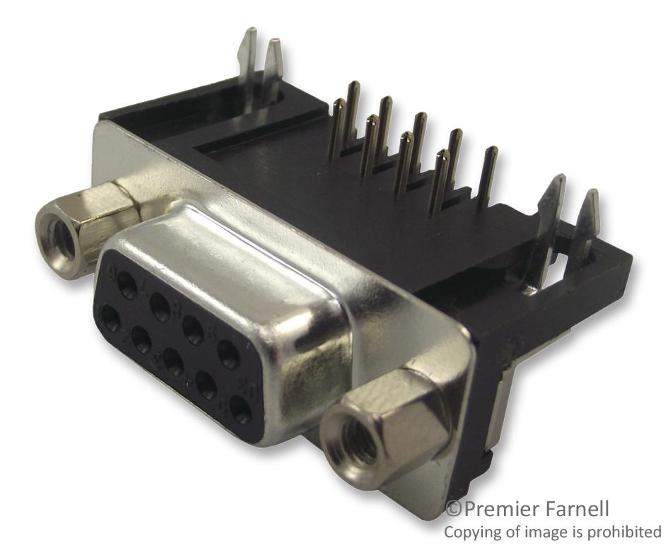 618009231321 SOCKET, D SUB, PCB, R/A, 9WAY WURTH ELEKTRONIK