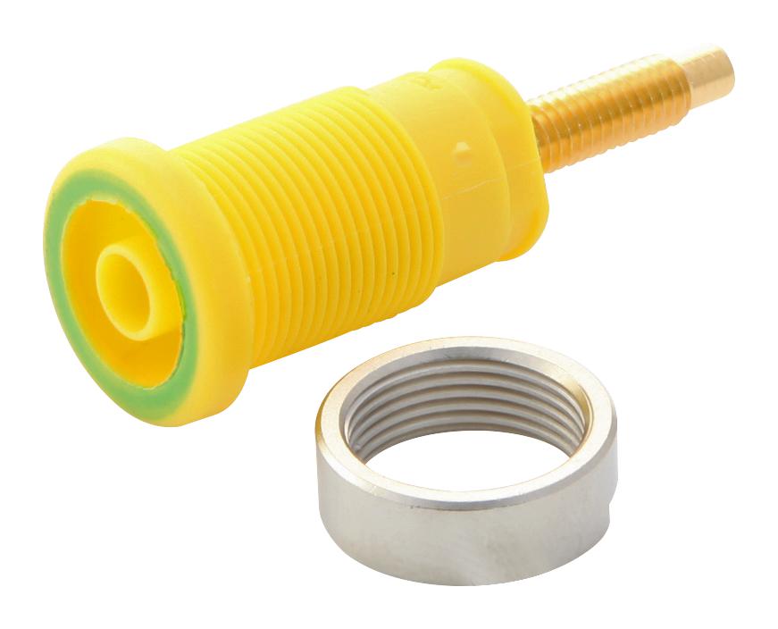 972354188 SOCKET, 4MM, SAFETY, YELLOW/GREEN, MVL S HIRSCHMANN TEST AND MEASUREMENT