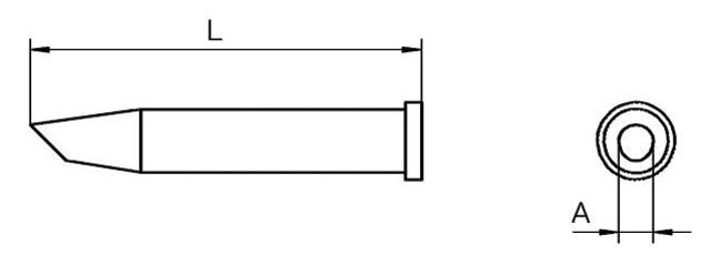 XT CC TIP, 45DEG, PB-FREE, 3.2MM WELLER