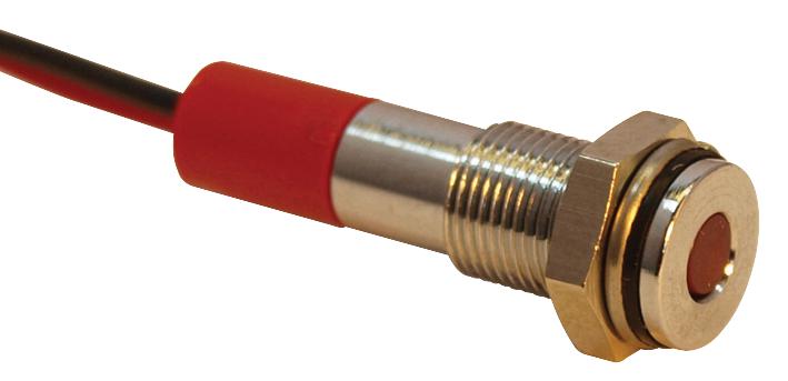 Q6F3CXXR24E INDIC LED  FLUSH 6MM RED 24VDC,IP67 APEM