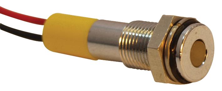 Q6F3CXXY24E INDIC LED  FLUSH 6MM YEL 24VDC,IP67 APEM