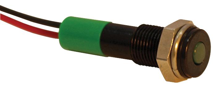 Q6F3BXXG24E INDIC LED  FLUSH 6MM GRE 24VDC,IP67 APEM