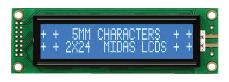 MC22405A6W-BNMLW-V2 DISPLAY, ALPHANUMERIC, 24X2, WHITE MIDAS