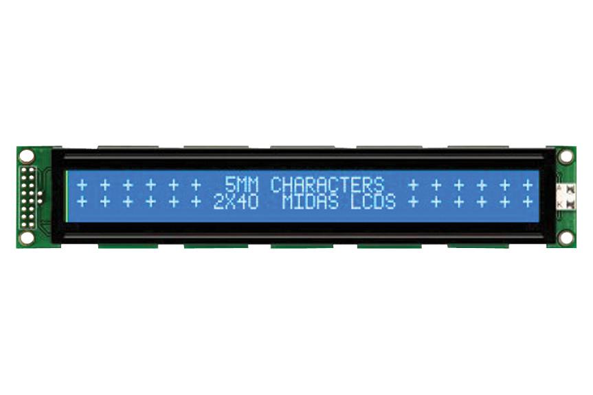 MC24005AA6W9-BNMLW-V2 DISPLAY, ALPHANUMERIC, 40X2, WHITE MIDAS