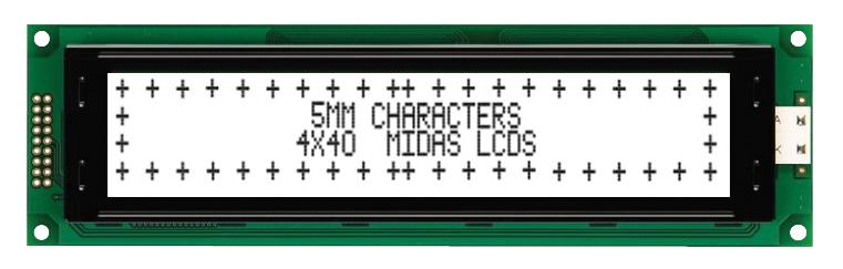 MC44005A6W-FPTLW-V2 DISPLAY, ALPHANUMERIC, 40X4, WHITE MIDAS
