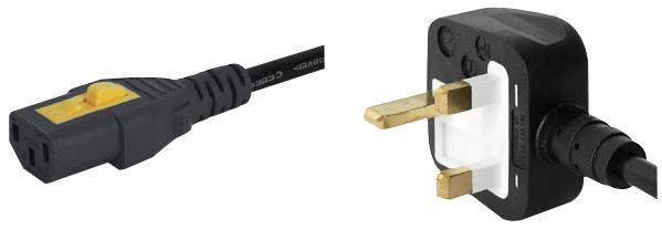 6051.2048 LEAD, V-LOCK, UK PLUG, C19, 2M, BLK SCHURTER