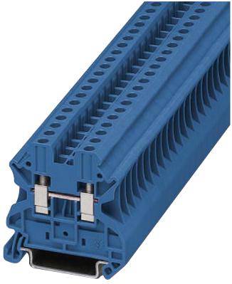 UT 4 BU TERMINAL BLOCK, DIN RAIL, 2POS, 4AWG PHOENIX CONTACT