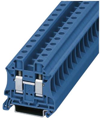UT 10 BU TERMINAL BLOCK, DIN RAIL, 2POS, 10AWG PHOENIX CONTACT