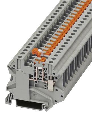 UT 4-MT TERMINAL BLOCK, DIN RAIL, 2POS, 4AWG PHOENIX CONTACT