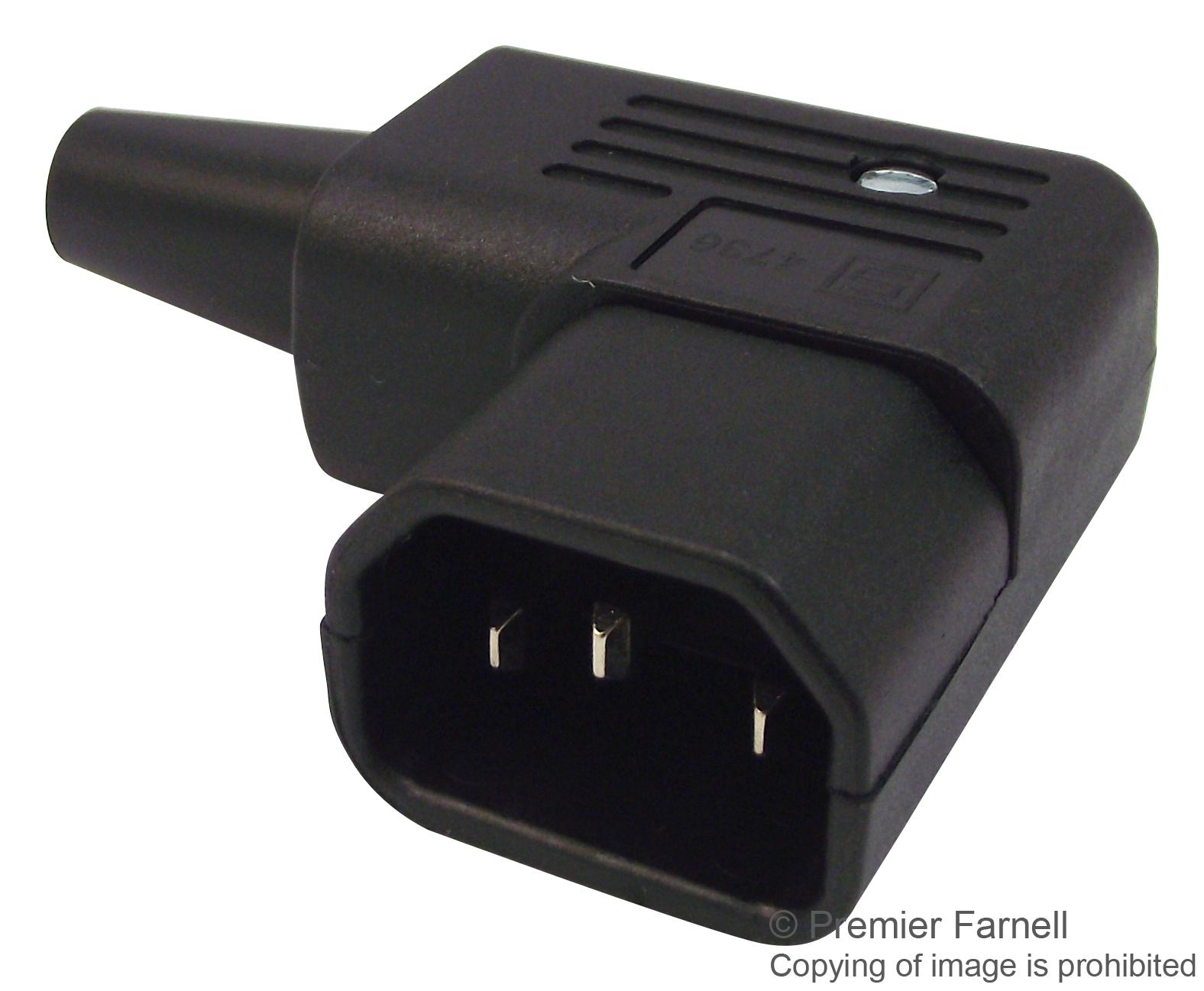 4736.0000 PLUG, IEC, R/A, E, 4736,10A SCHURTER