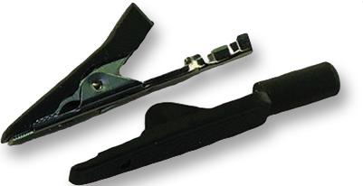 930318100 ALLIGATOR CLIP, 4MM, BLACK, PK5 , MKU HIRSCHMANN TEST AND MEASUREMENT