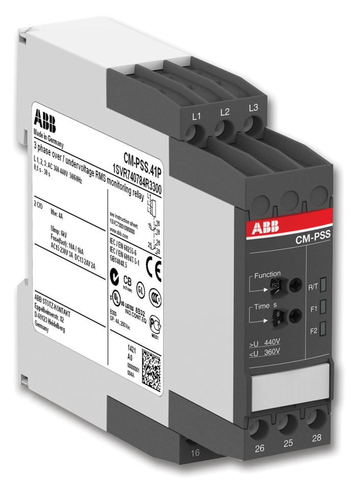 1SVR730824R9300 RELAY, 3 PHASE, 2C/O, 200-500VAC ABB