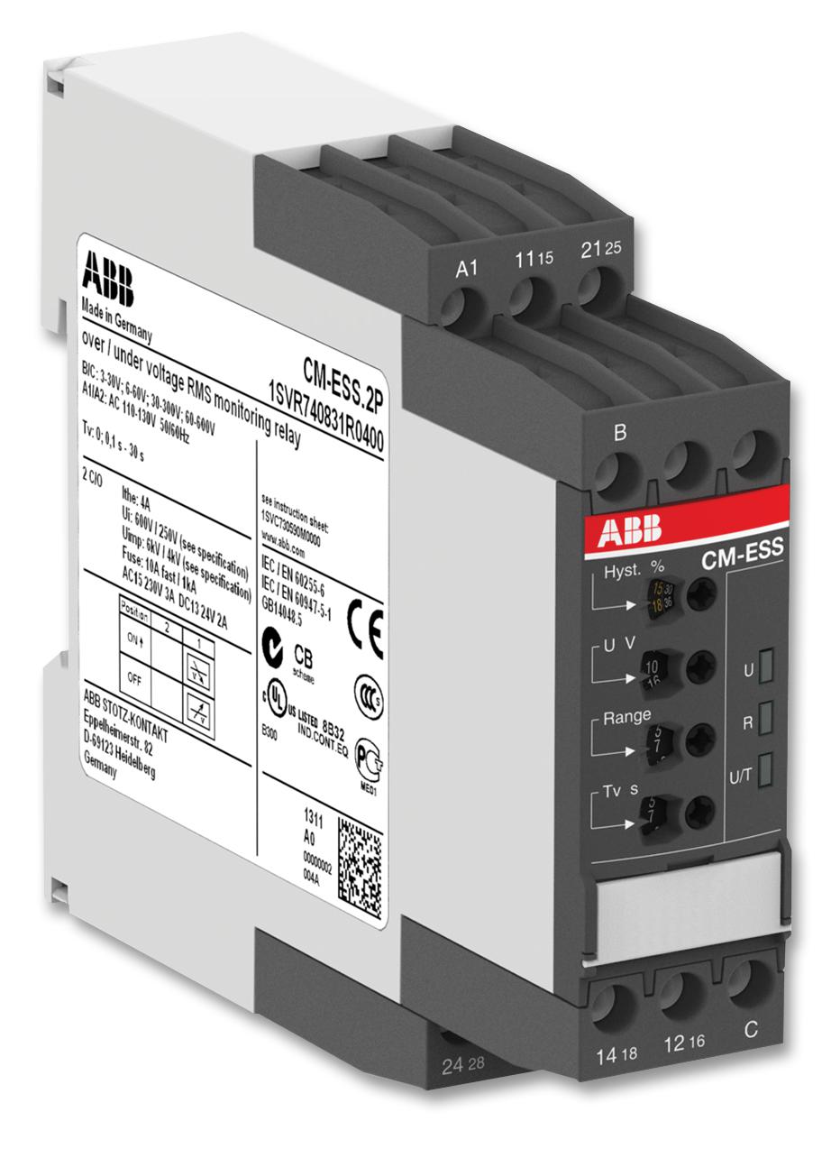 1SVR730830R0400 RELAY, VOLTAGE SENSING, DPDT, 240V ABB