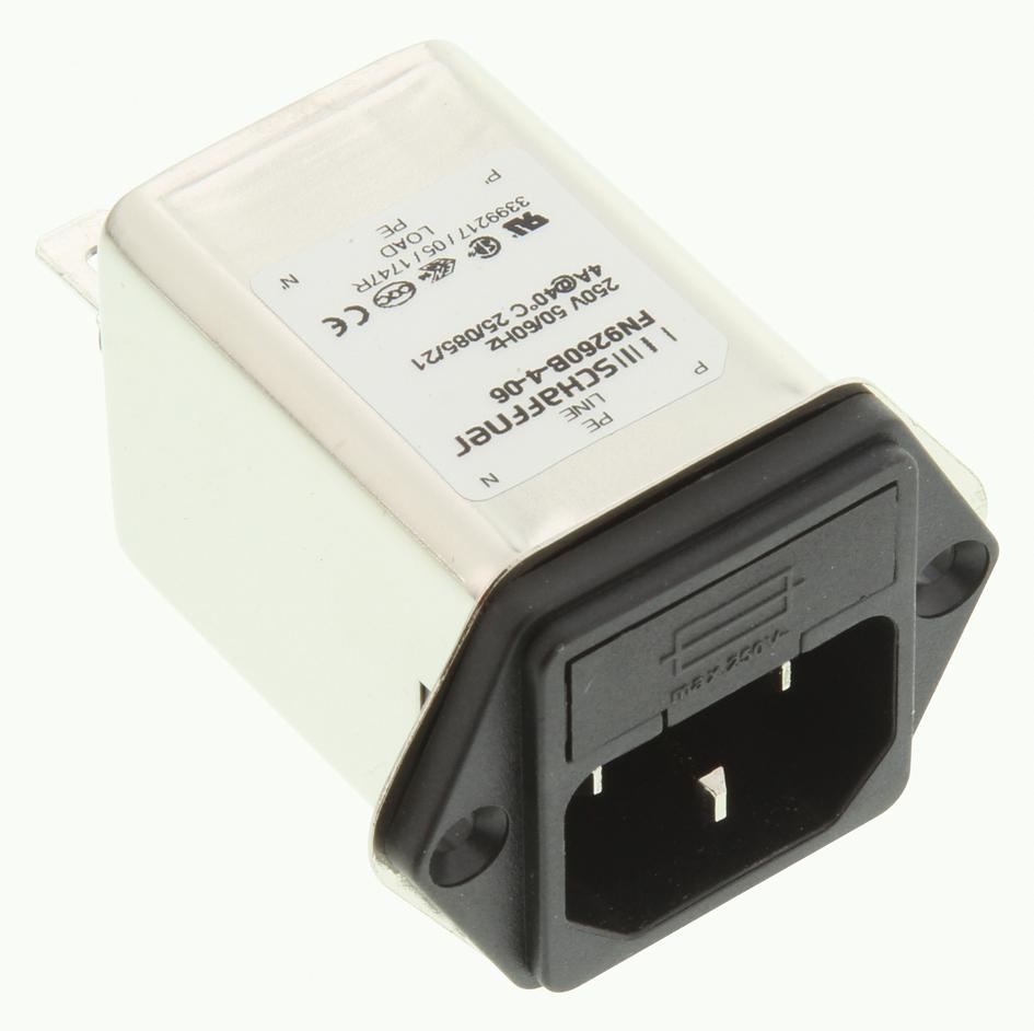 FN9260B-4-06 FILTER, INLET, 2 FUSE, MEDICAL, 4A SCHAFFNER