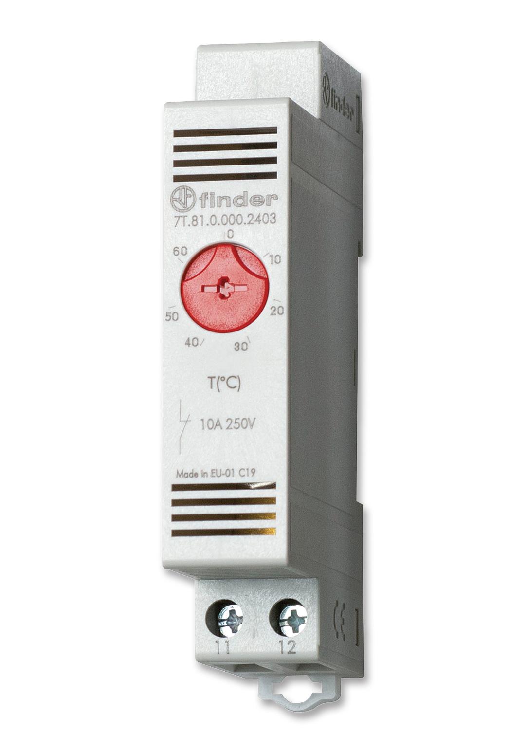 7T.81.0.000.2401 THERMOSTAT, NC, -20 DEG TO 40 DEG, 250V FINDER