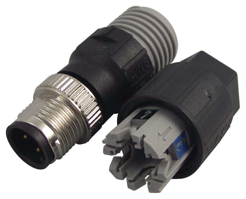 SACC-M12MS-4QO-0,75-M PLUG, M12, PLUSCON, A CODE, 4 WAY PHOENIX CONTACT