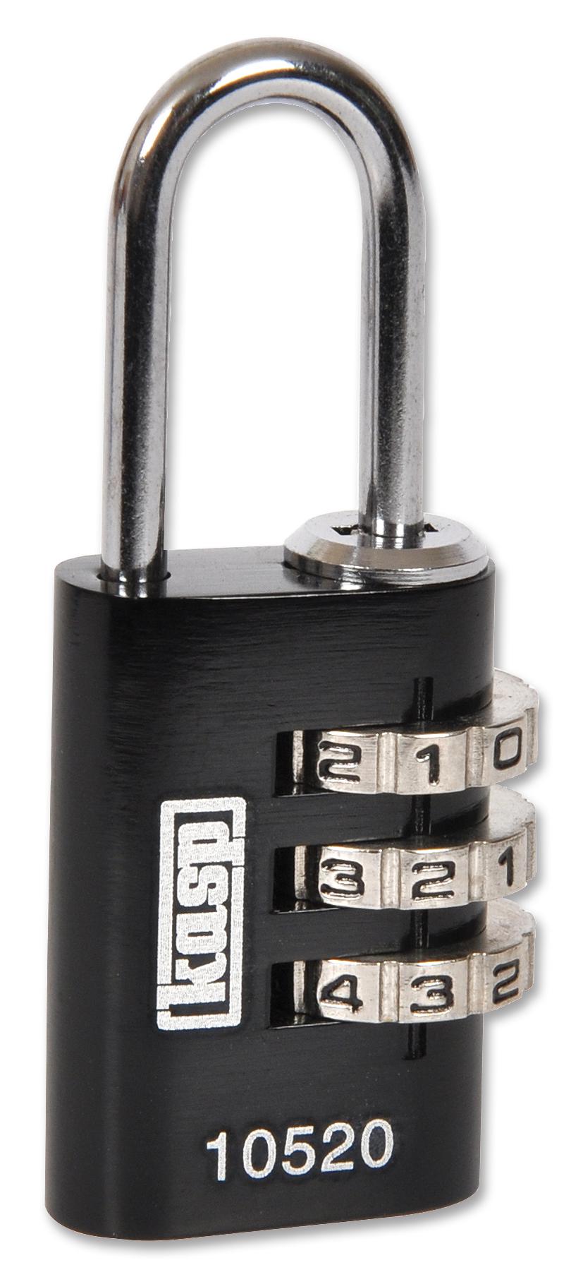 K10520BLAD LOCK, COMBI, ALUMINIUM, 20MM, BLACK KASP SECURITY