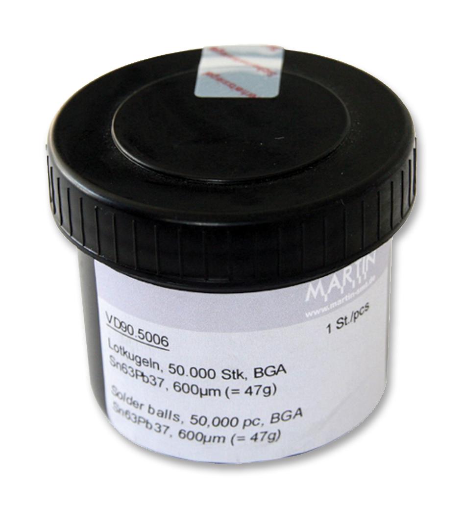 VD90.5006 SOLDER BALLS, 63/37, 220 DEG, 600UM MARTIN SMT