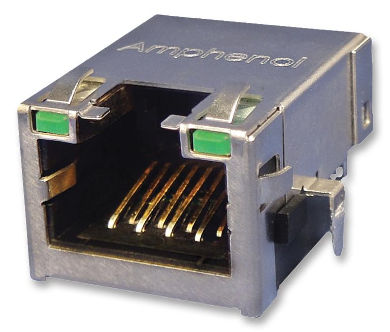 DEL-RJE72-188-1451 JACK, MODULAR, 1PORT, 8P8C, G/G LEDS AMPHENOL ICC