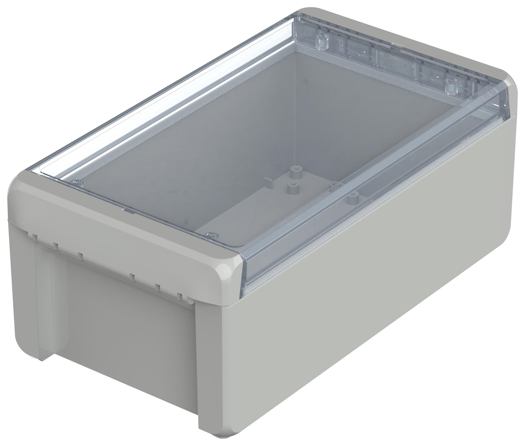 B 221309 PC-V0-G LIGHT GREY ENCLOSURE, PC, LIGHT GREY, CLEAR LID BOPLA