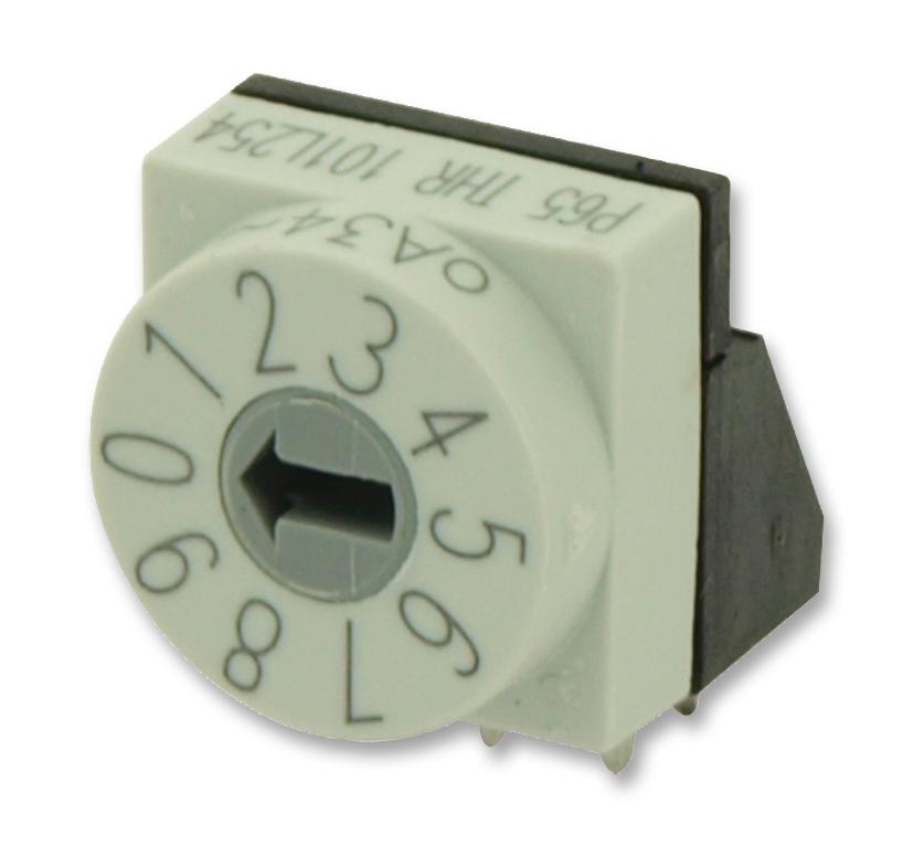 P65THR101L254 SWITCH, ROTARY, 10 POS, BCD, R/A HARTMANN CONCO