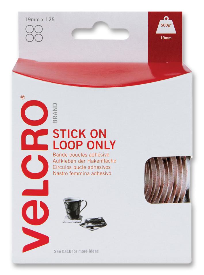 VEL-EC60228 STICK ON COIN, BLACK, 16MM, PK16 VELCRO