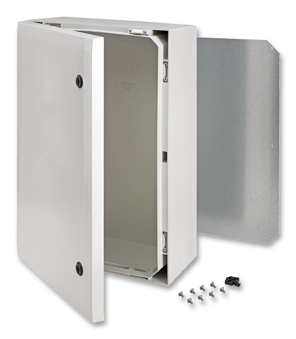 ARCA 806030 ENCLOSURE, CABINET, POLYCARBONATE, GREY FIBOX