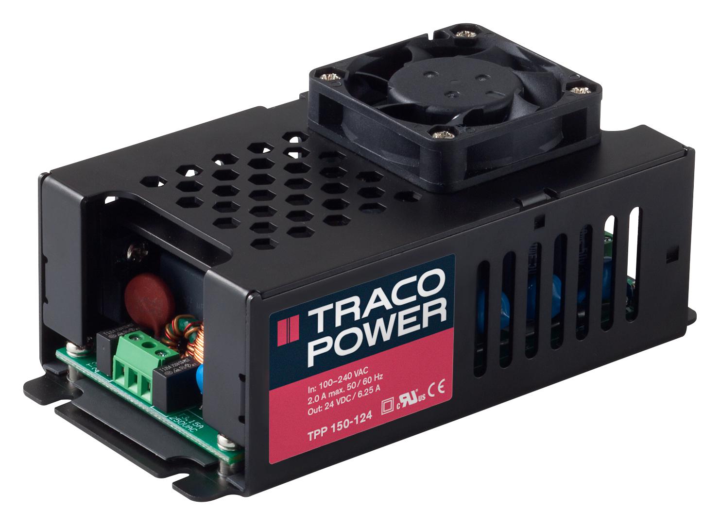 TPP 150-124 POWER SUPPLY, AC-DC, MEDICAL, 24V, 6.25A TRACO POWER