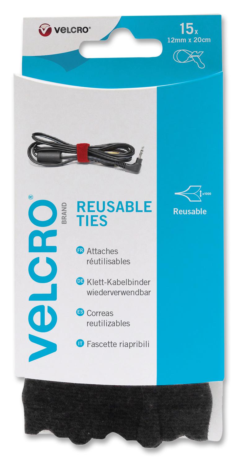 VEL-EC60466 CABLE TIE, 12MM X 0.2M, PK15 VELCRO