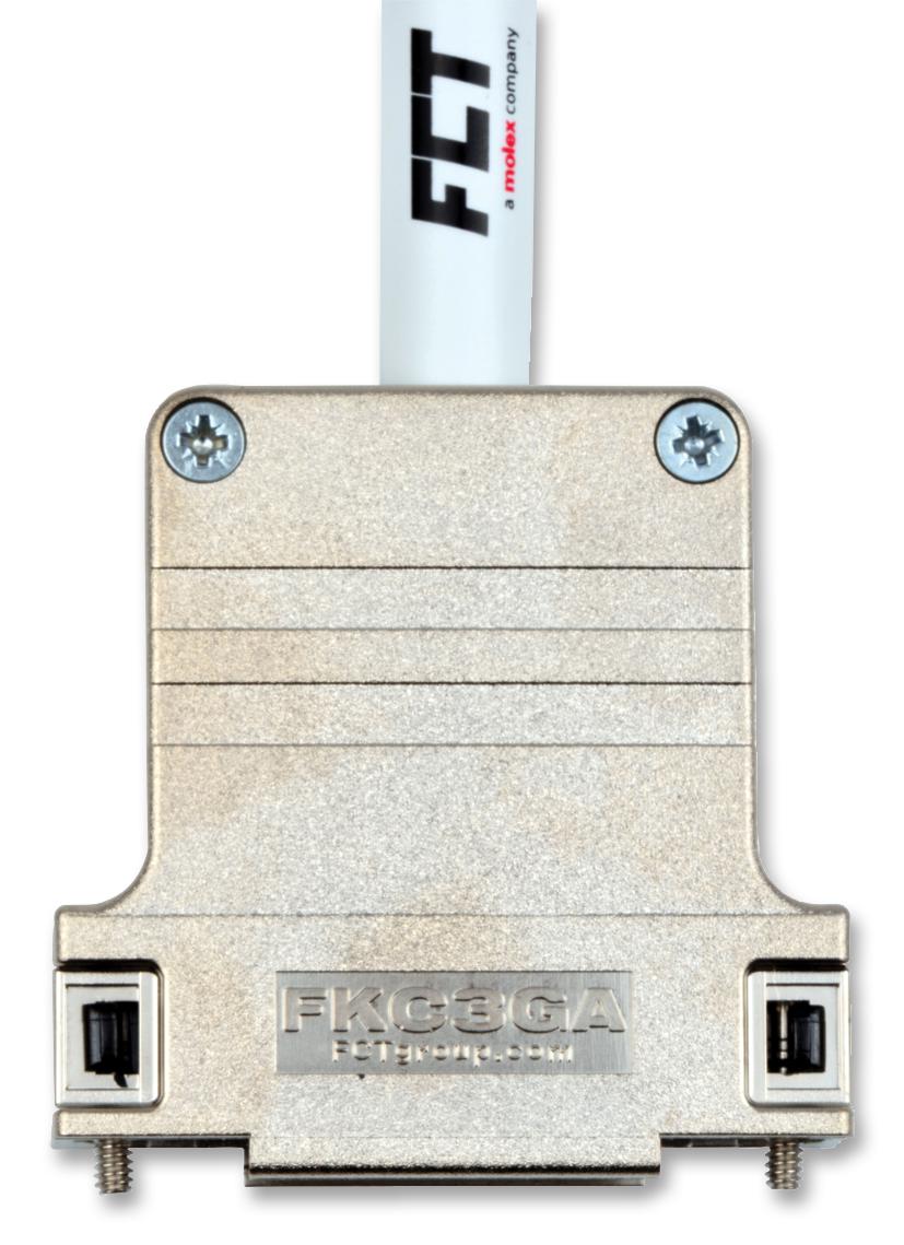 172704-0120 D-SUB BACKSHELL, DB, 180°, ABS MOLEX / FCT