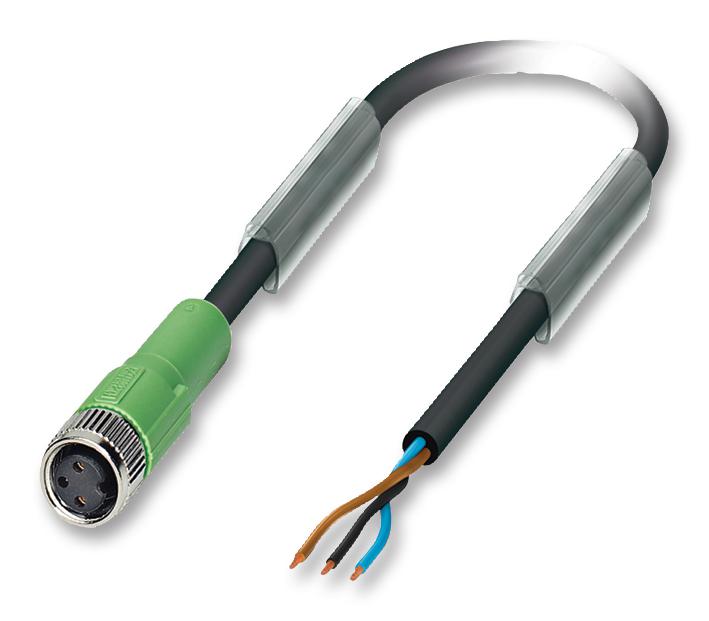 SAC-3P- 3,0-PUR/M 8FS SENSOR CABLE, 3POS, M8 SOCKET, 3M PHOENIX CONTACT