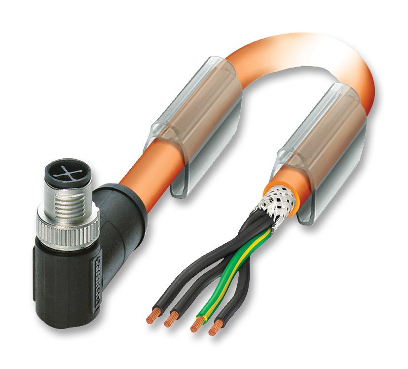 SAC-4P-MRS/ 1,5-PUR PE SH SCO SENSOR LEAD, M12 R/A PLUG, 4POS, ORANGE PHOENIX CONTACT