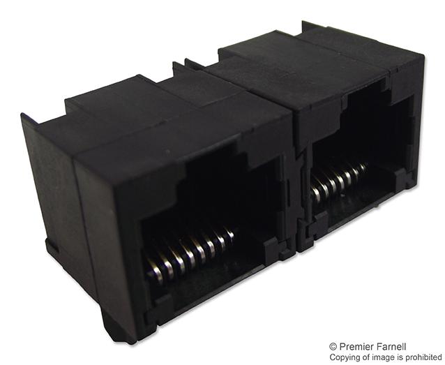 5406526-1 CONNECTOR, RJ45, JACK, 2PORT, 8P8C, CAT5 AMP - TE CONNECTIVITY