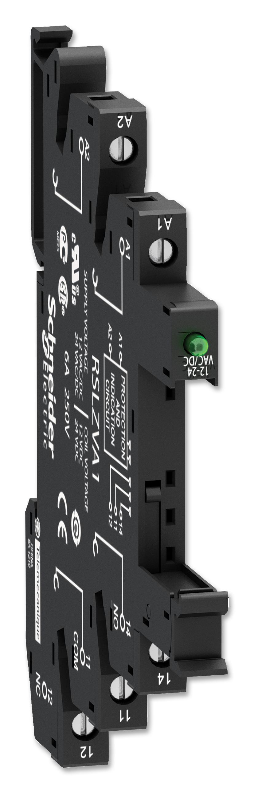 RSLZVA1 RELAY SOCKET, 5PIN, 6A, 300VAC, SCREW SCHNEIDER ELECTRIC