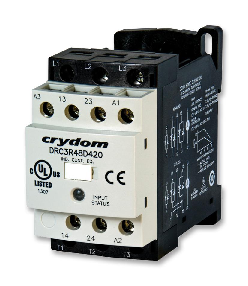 DRC3R40D400 SSR, CONTACTOR, 415VAC, 7.6A, DIN RAIL SENSATA/CRYDOM