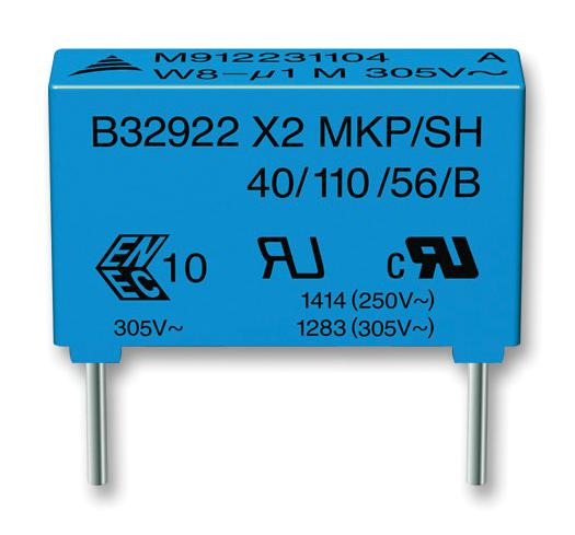 B32922D3334K000 CAP, 0.33µF, 10%, PP EPCOS