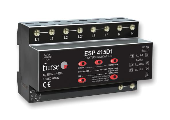 ESP 415 D1 DATA/SIGNAL LINE PROTECTOR, 3P, PANEL ABB - FURSE